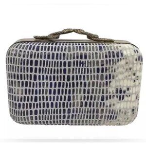 Vintage Y2K NWT House of Harlow 1960 Blue Embossed Leather Snake Skin Bag